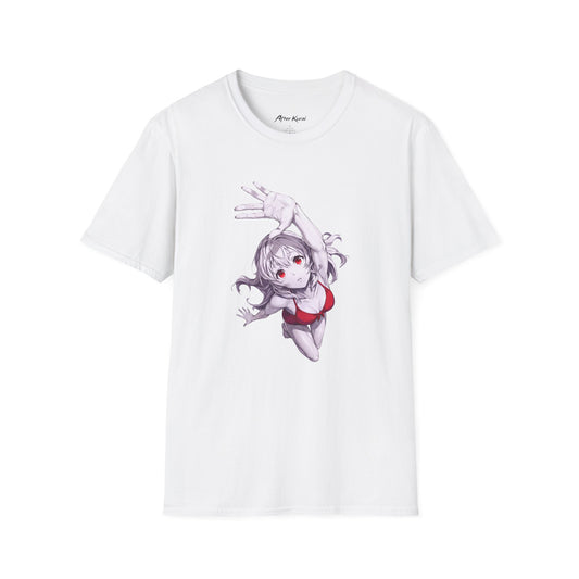 After Kurai Falling Red graphic tee with a reaching character and vivid red accents