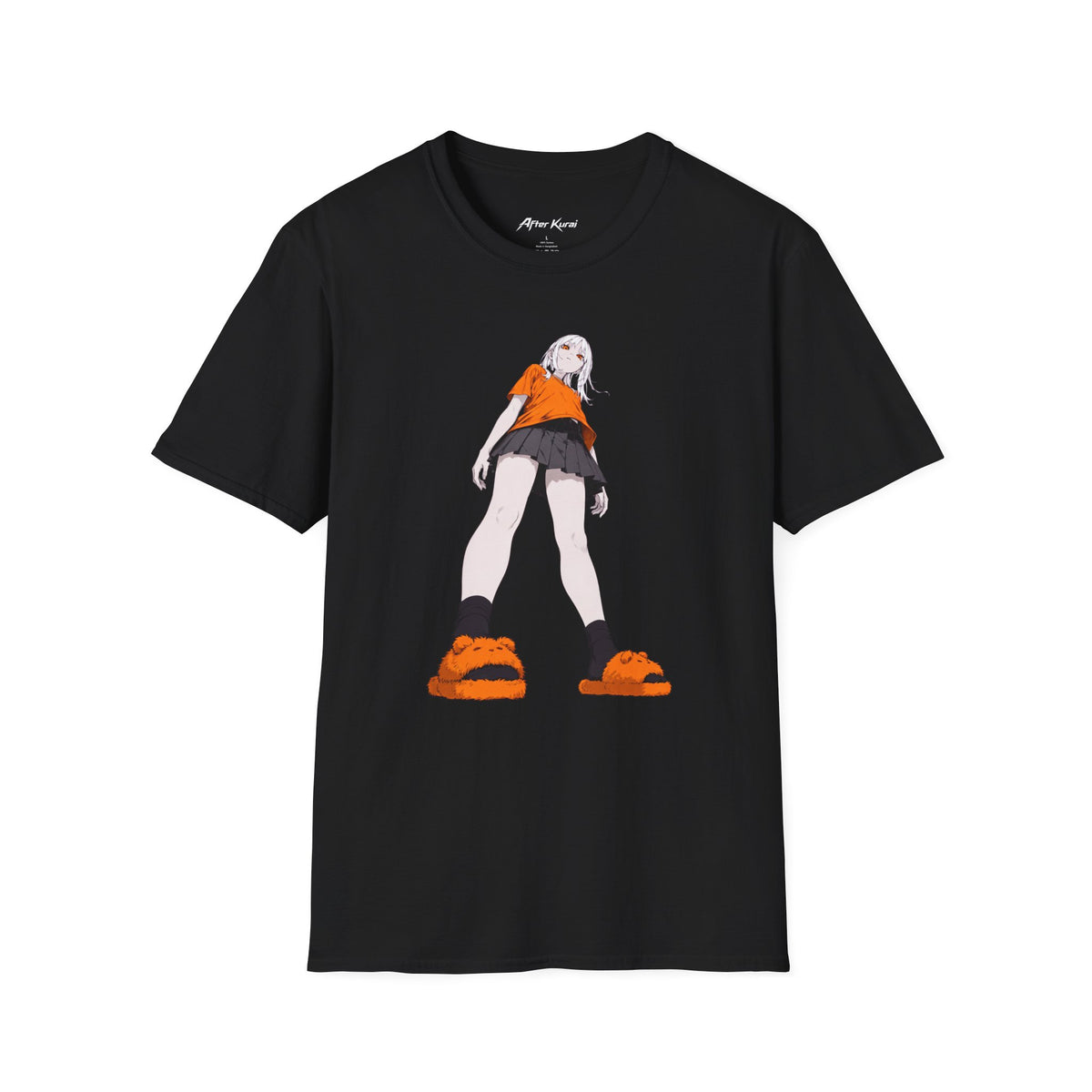 After Kurai Above You graphic tee with low-angle anime-inspired character artwork