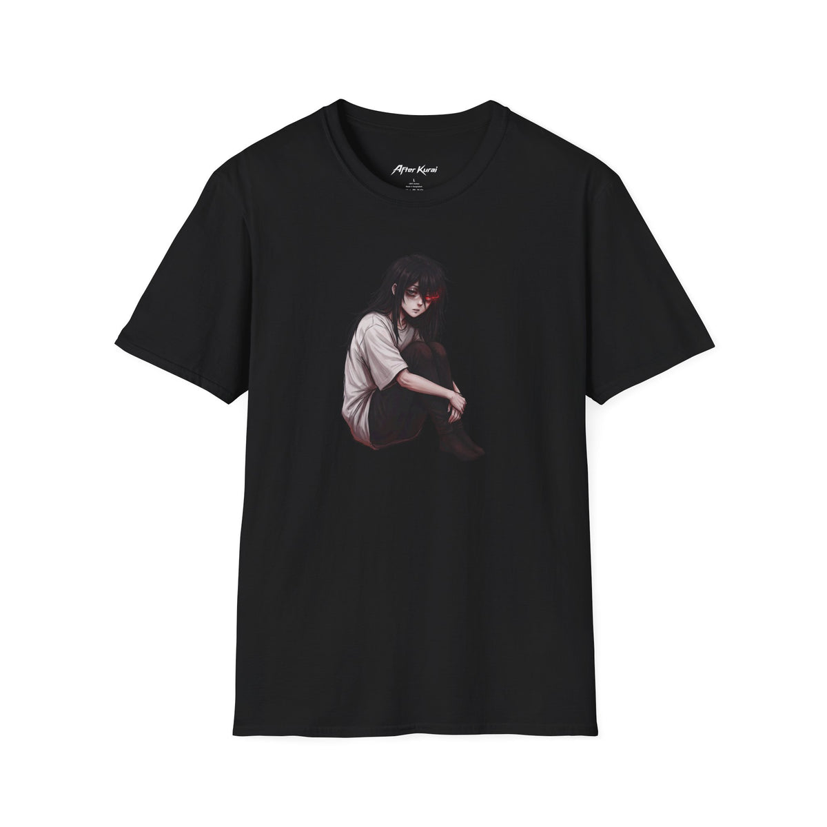 After Kurai Sleepless graphic tee with late-night anime-inspired character artwork