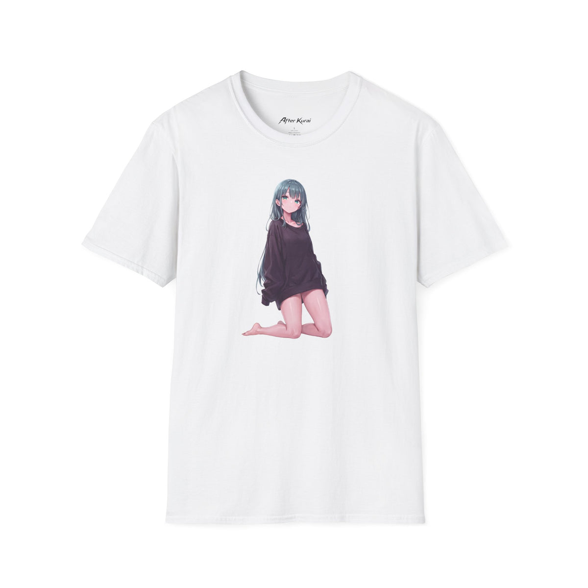 After Kurai Stay Awhile graphic tee with soft still anime-inspired character artwork