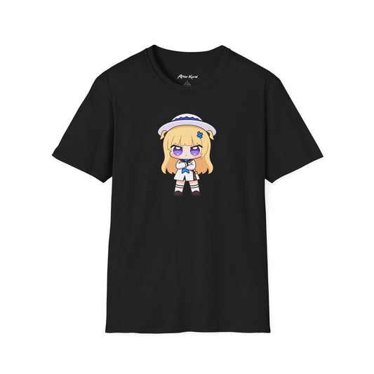 After Kurai Fibi Chubi graphic tee with a small chaotic chibi character