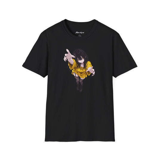 After Kurai Golden Grasp graphic tee with a reaching character and yellow eyes