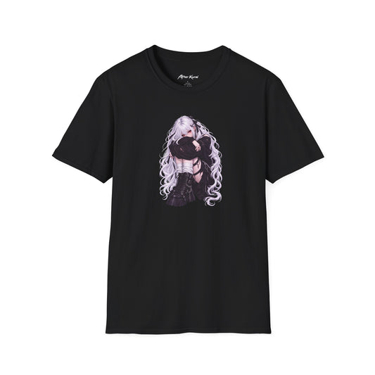 After Kurai Crimson Silence graphic tee with a pale-haired red-eyed character